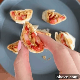 Peanut Butter Strawberry Roll-Ups on a plate