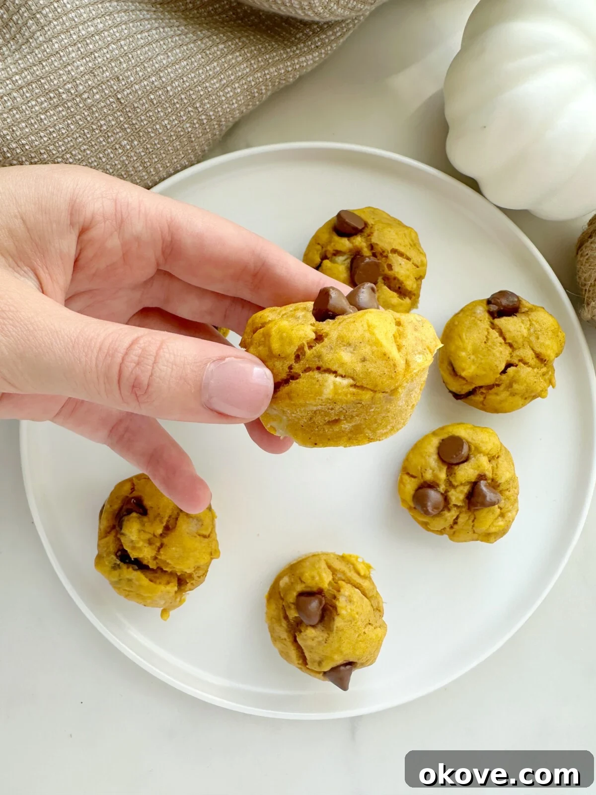 Autumn's Bounty for Little Ones: Pumpkin, Apple, Sweet Potato Recipes 4 Healthy pumpkin muffins on a plate
