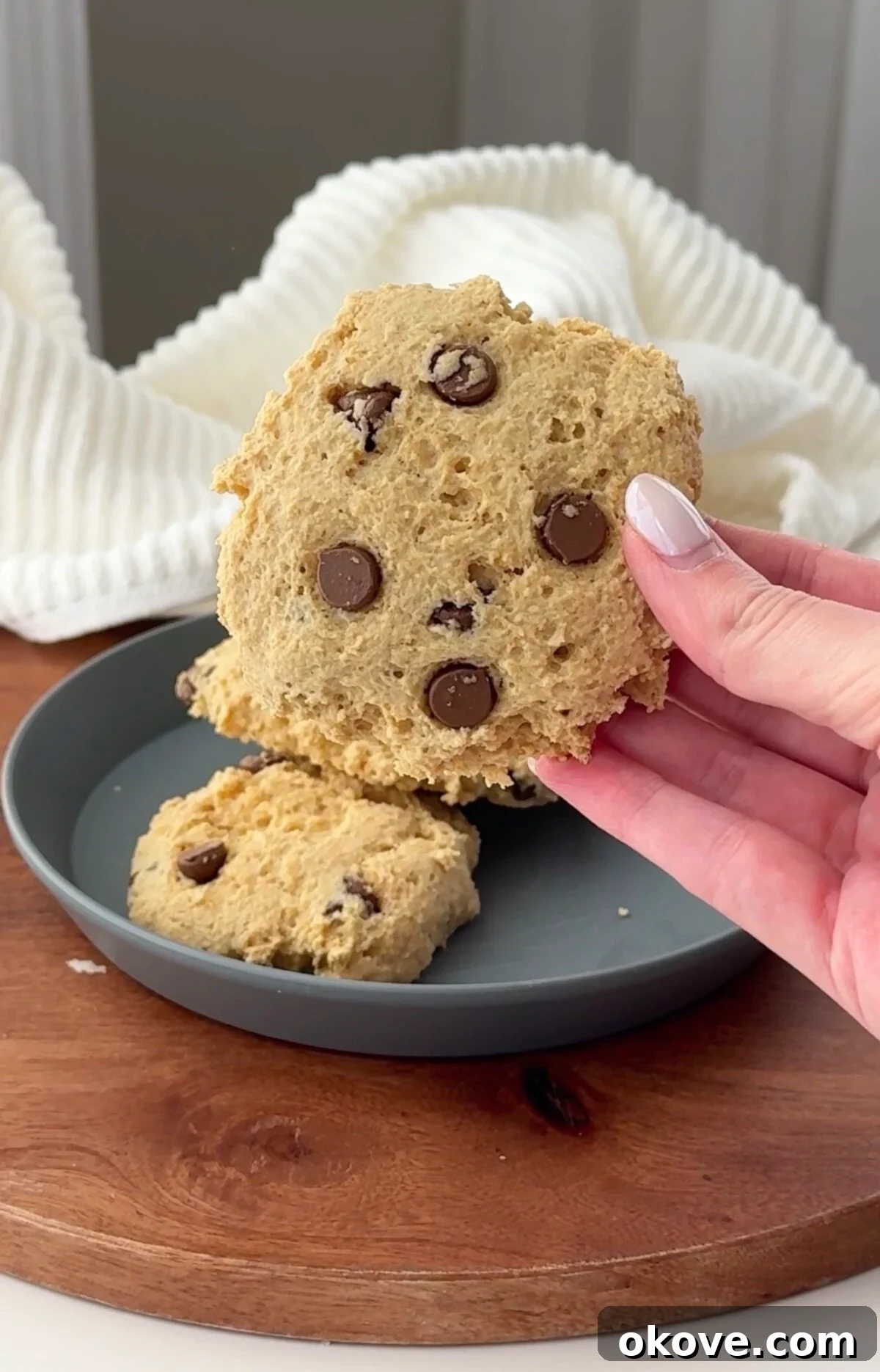 Cottage Cheese Fancies 2 Freshly baked cottage cheese cookies with chocolate chips, perfect for toddlers.