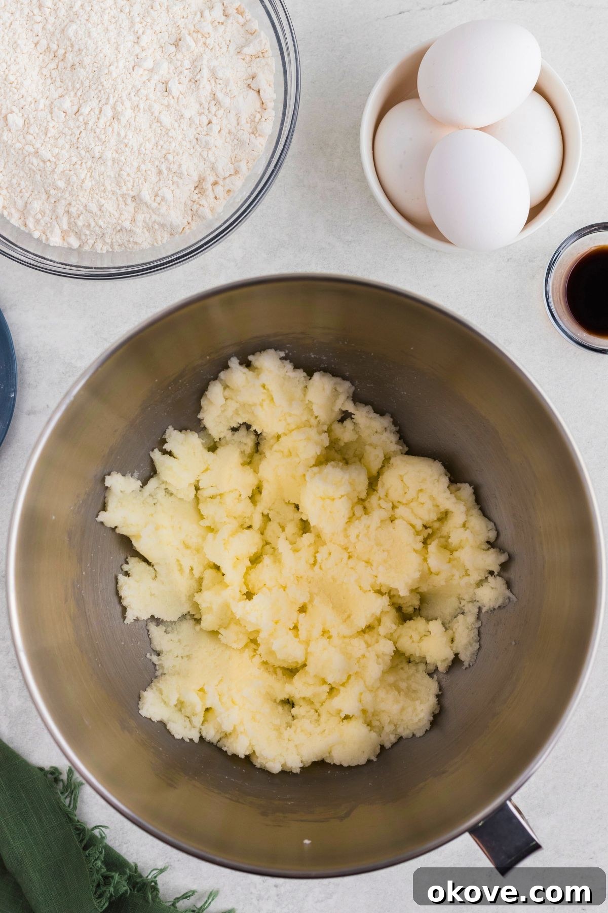 Buttery Bliss Cake 4 Fluffy butter and sugar together in a mixing bowl.
