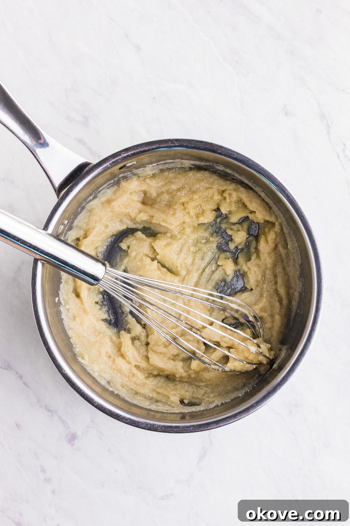 From Pan Drippings to Perfection 4 Flour mixed with melted butter to make a roux in a saucepan.