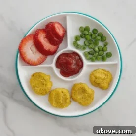 Carrot chicken nuggets for toddlers on a plate
