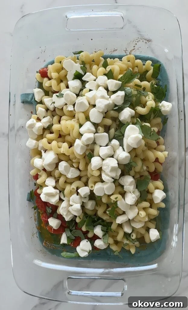 Warm Caprese Pasta Bake 7 img 7487 7