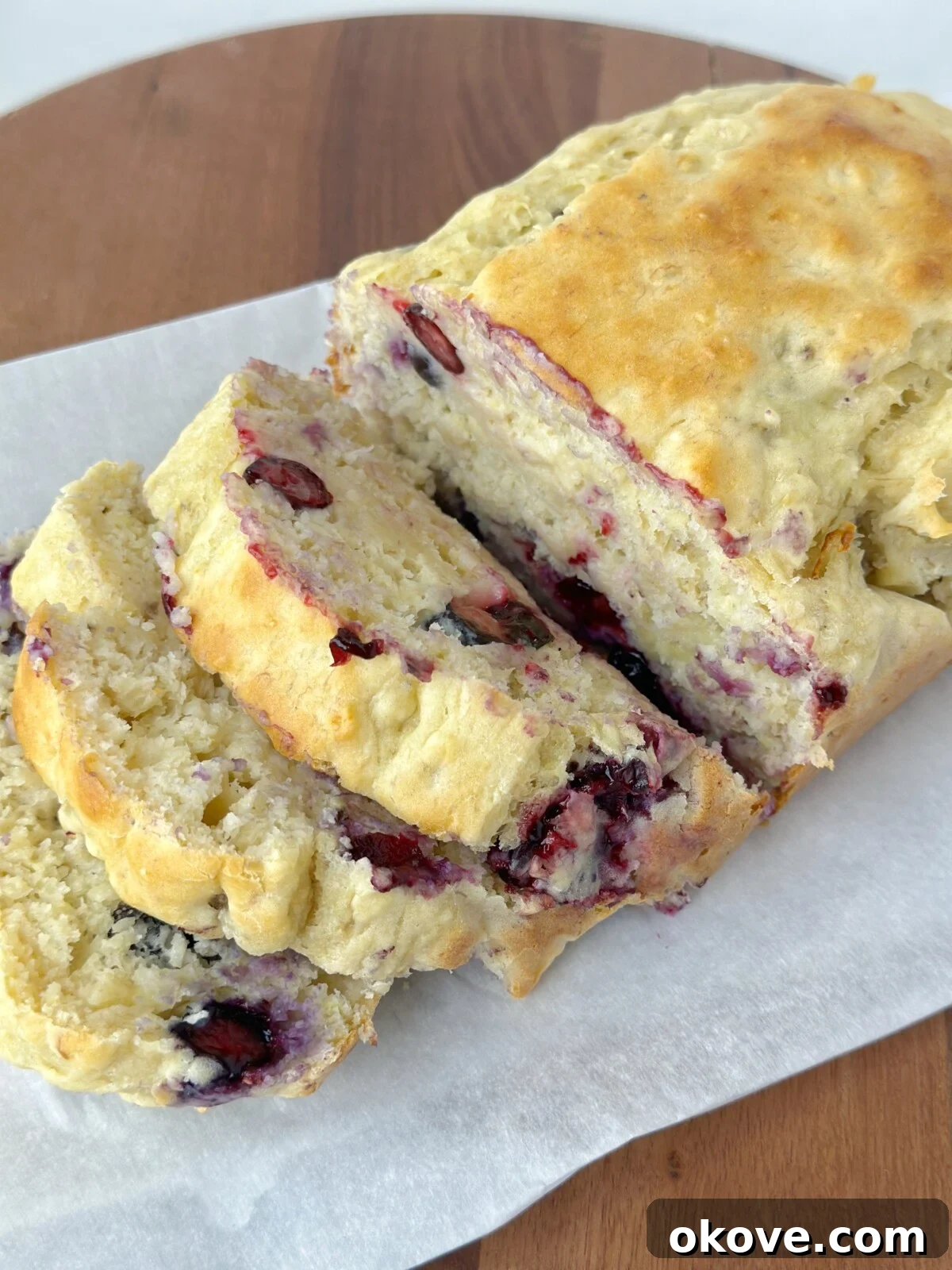 Berry Bliss Banana Bread 2 A loaf of healthy blueberry banana bread