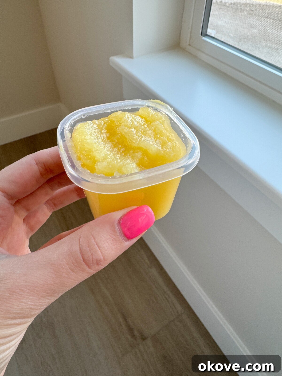 Wholesome Apple Sauce 2 A small cup of fresh, homemade unsweetened applesauce