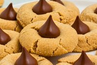 Classic Peanut Butter Blossom Cookies with Chocolate Kiss