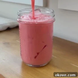 Watermelon smoothie bowl or jar