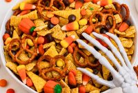 Spooky Halloween Chex Mix with Candy Corn and M&Ms